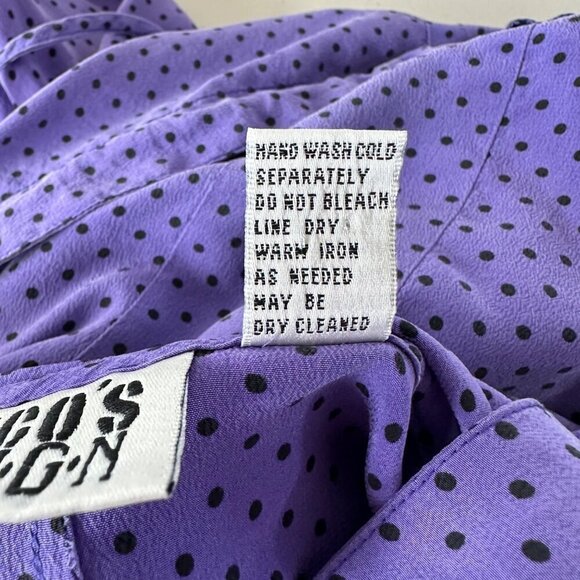 Chicos Design Silk Purple Polka Dot Zip Up Hooded Lightweight Jacket Size L (2) - Picture 10 of 14